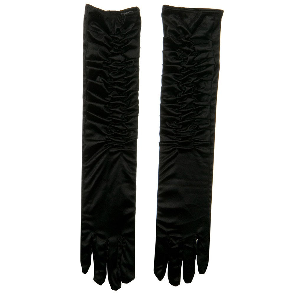 Gathered Satin 18 Inch Long Glove