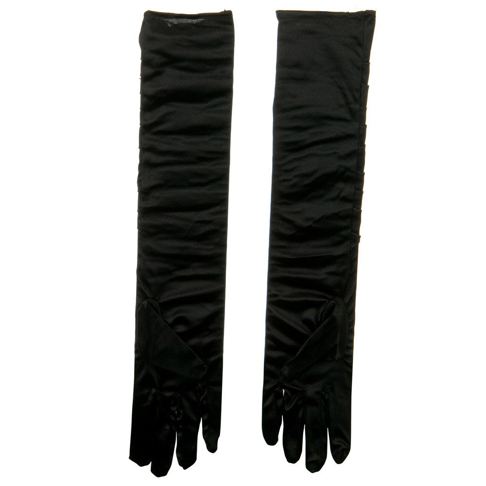 Gathered Satin 18 Inch Long Glove