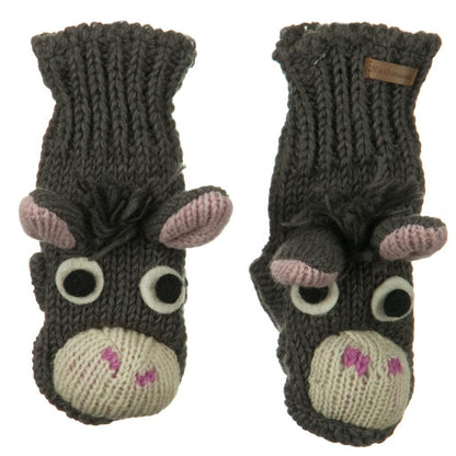 Child Animal Wool Mitten