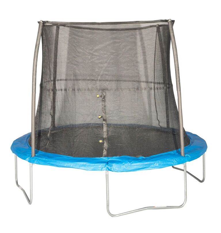 JumpKing 10 Foot Outdoor Trampoline  78sqft & Safety Net Enclosure, Blue JK10VC1