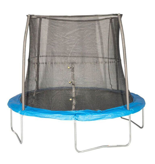 JumpKing 10 Foot Outdoor Trampoline  78sqft & Safety Net Enclosure, Blue JK10VC1