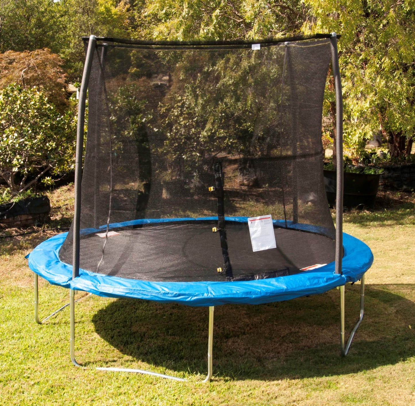 JumpKing 10 Foot Outdoor Trampoline  78sqft & Safety Net Enclosure, Blue JK10VC1