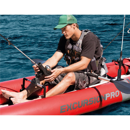 Intex Excursion Pro Inflatable 2 Person Kayak Set w/ Oars & Pump, 2-Pack, Red