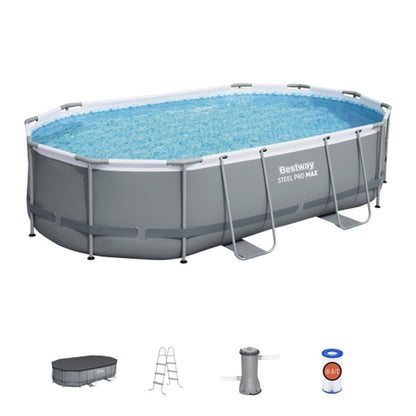 Bestway Steel Pro MAX 16' x 10' x 42" Oval Above Ground Swimming Pool Set