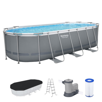 Bestway Steel Pro MAX 18' x 9' x 48" Oval Above Ground Outdoor Swimming Pool Set