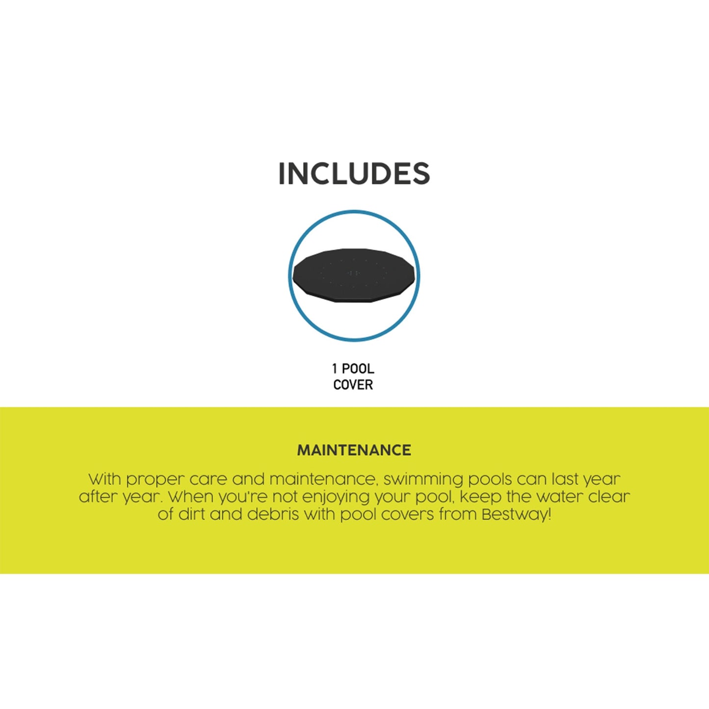 Bestway Flowclear Round 14' Pool Cover for Above Ground Frame Pools (Cover Only)