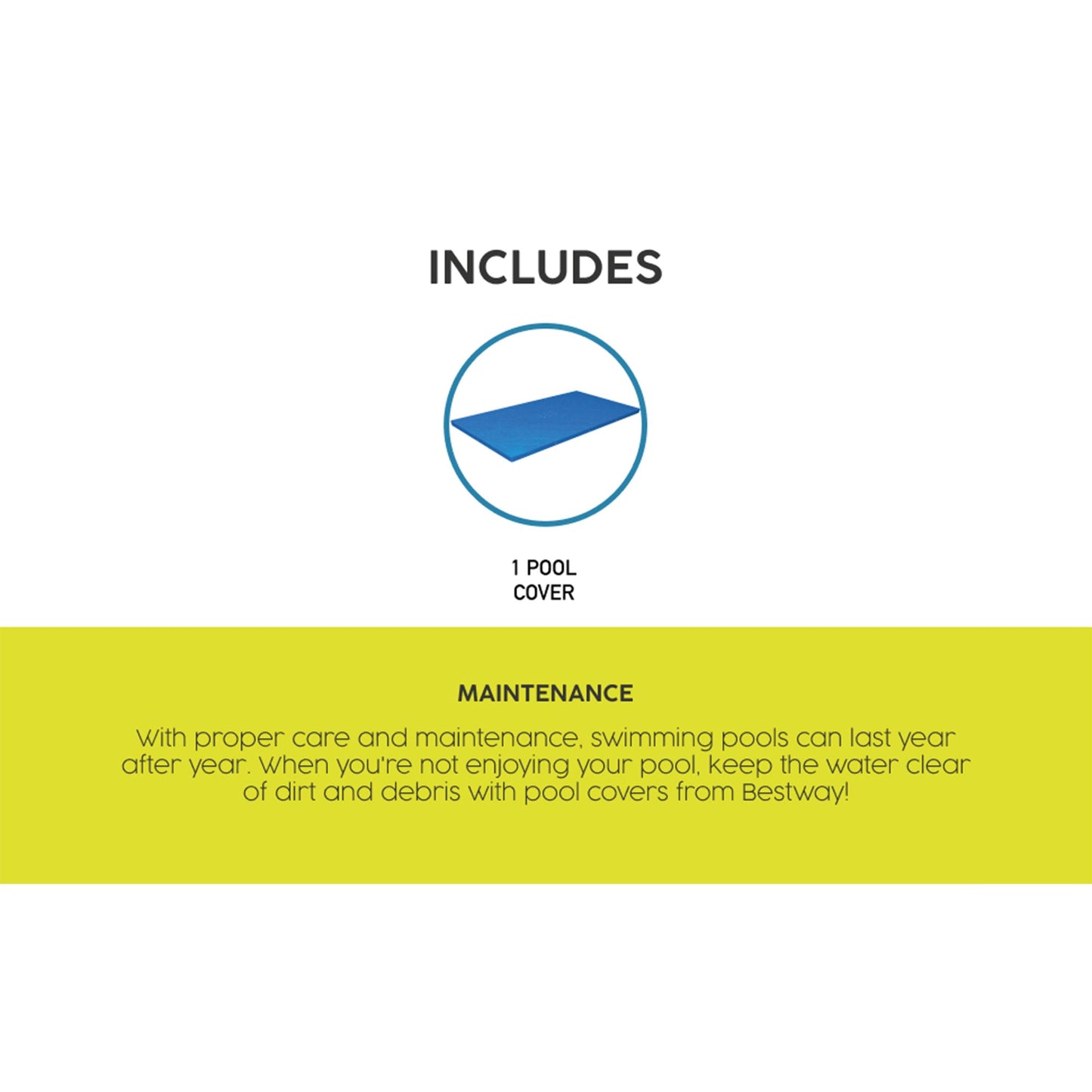 Bestway Flowclear Rectangle 13' 1" x 6' 11" Above Ground Pool Cover (Cover Only)