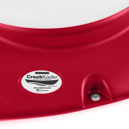 CreekKooler 30 Quart Floating Insulated Beverage Cooler Pull Behind Kayak, Red