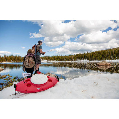 CreekKooler 30 Quart Floating Insulated Beverage Cooler Pull Behind Kayak, Red