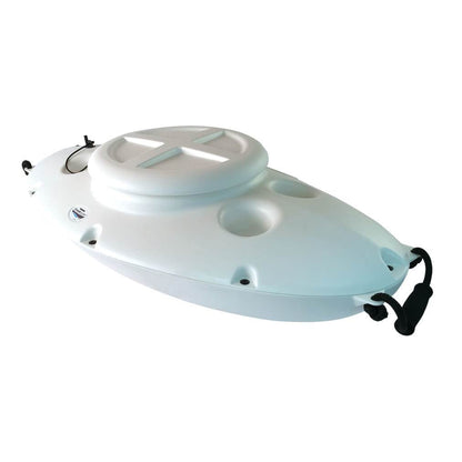 CreekKooler 30 Qt Floating Insulated Beverage Kayak White Cooler w/ 8' Rope