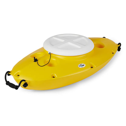 CreekKooler 30 Qt Floating Insulated Beverage Cooler Pull Behind Kayak, Yellow