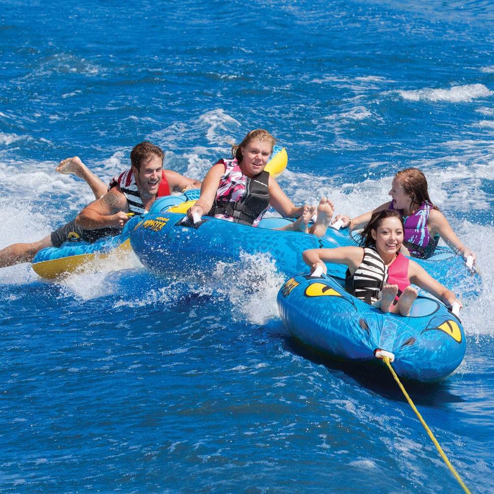 Airhead 4-Person Sea Monster Towable Water Tube with Kwik Connect Tow System