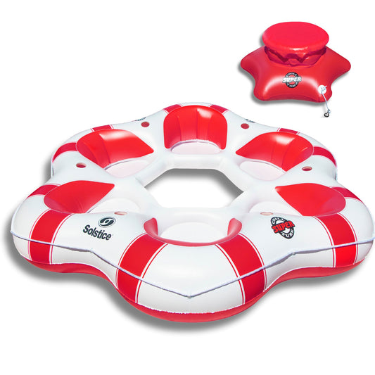 Swimline Solstice Inflatable SuperChill Island 6 Person Water Raft Float Lounger