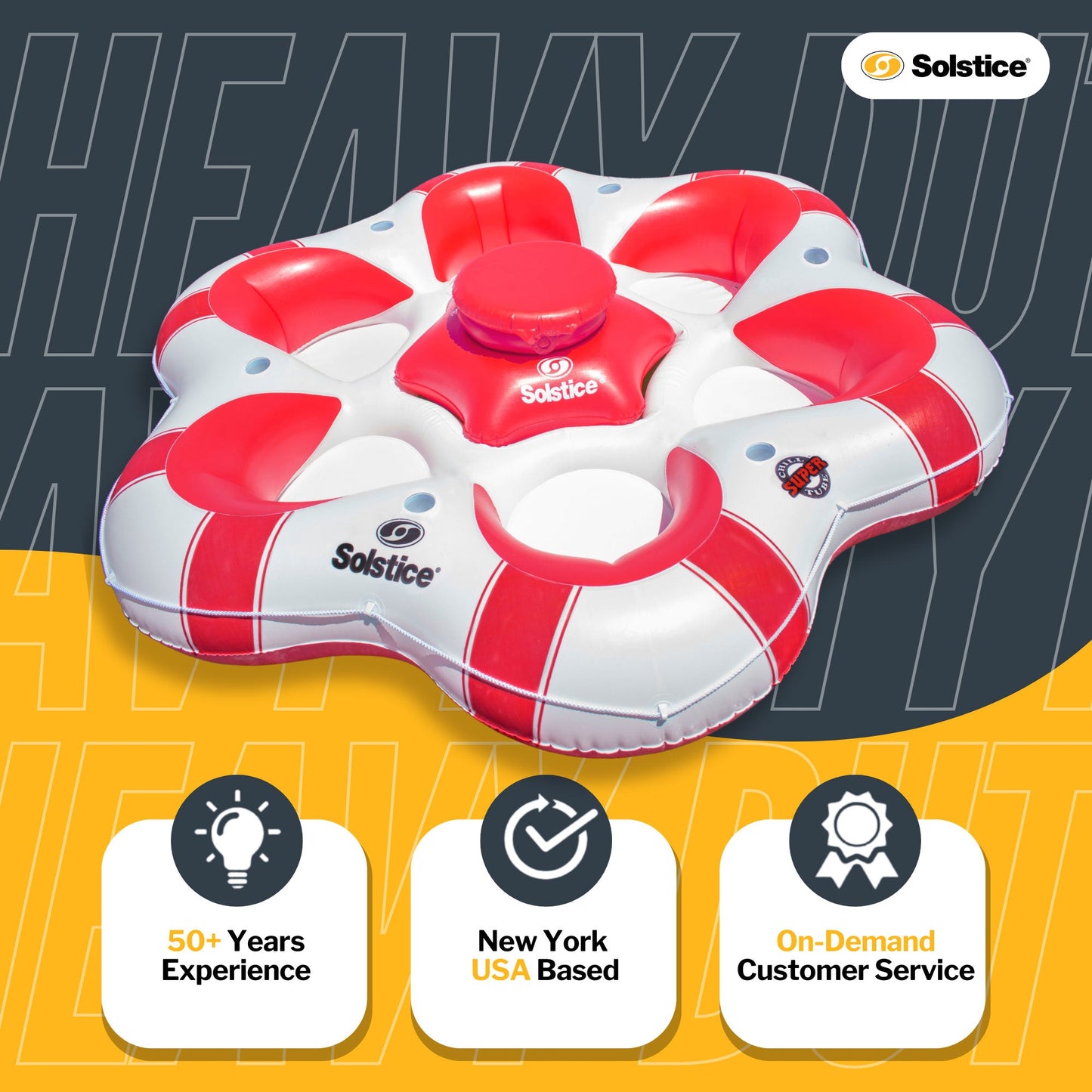 Swimline Solstice Inflatable SuperChill Island 6 Person Water Raft Float Lounger