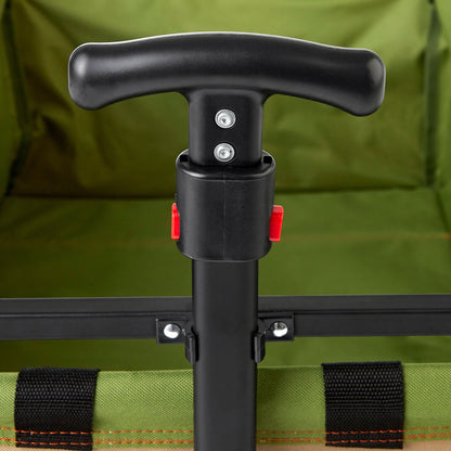 Seina 150lb Capacity Collapsible Steel Outdoor Utility Wagon Cart, Khaki/Green