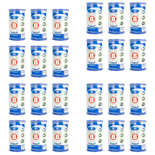 Intex Pool Easy Set Type B Replacement Filter Pump Cartridge (24 Cartridges)