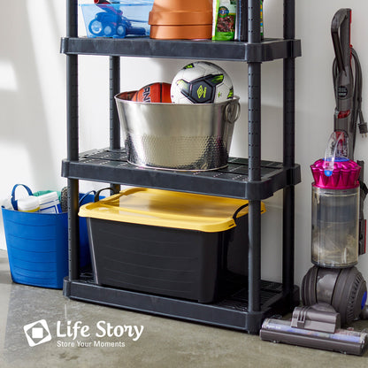 Life Story 55 Quart Stackable Storage Bin, Heavy Duty Lidded Container, 18 Pack