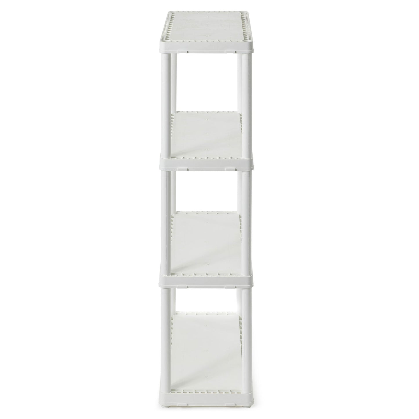 Gracious Living 4 Shelf Fixed Height Light Duty Storage Unit, White (4 Pack)