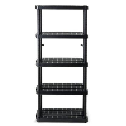 Gracious Living 5 Shelf Adjustable Ventilated Medium Duty Shelving Unit, Black