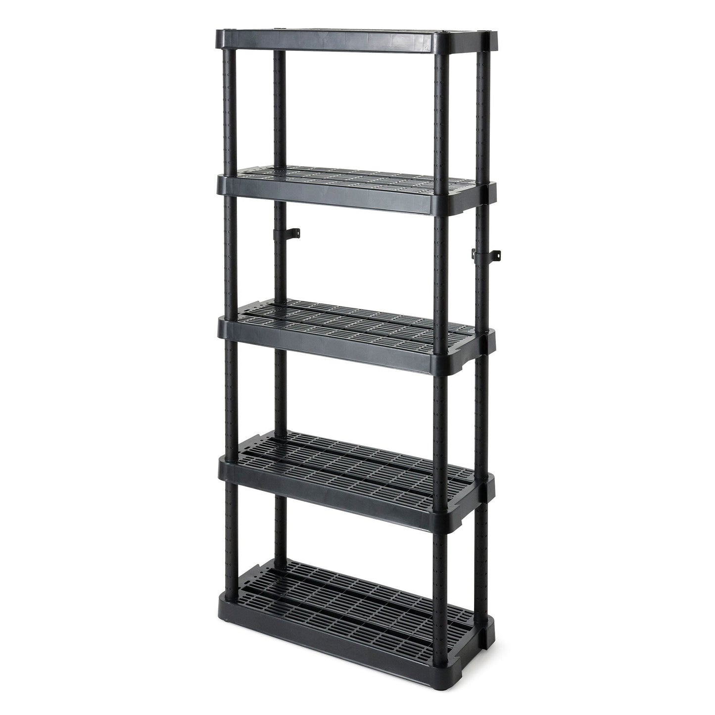 Gracious Living 5 Shelf Adjustable Ventilated Medium Duty Shelving Unit, Black