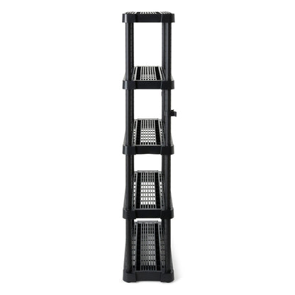 Gracious Living 5 Shelf Adjustable Ventilated Medium Duty Shelving Unit, Black