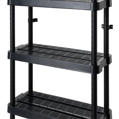 Gracious Living 5 Shelf Adjustable Ventilated Medium Duty Shelving Unit, Black