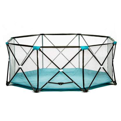 Regalo 1380DS 8 Panel Foldable Mesh Childrens Play Yard & Carrying Bag, Teal