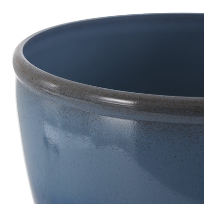 Suncast 1606NP36 Seneca 16" Ombre Decorative Durable Resin Planter Blue & Brown