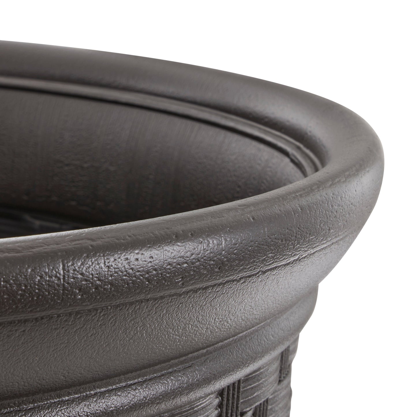 Suncast Sonora 22 Inch Resin Wicker Decorative Garden Planter, Java (2 Pack)