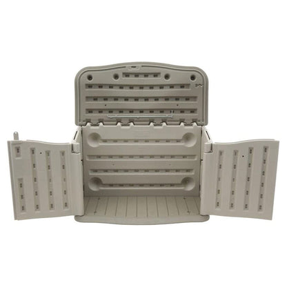 Rubbermaid Plastic Double Walled Horizontal Outdoor Storage Shed, Sand/Brown