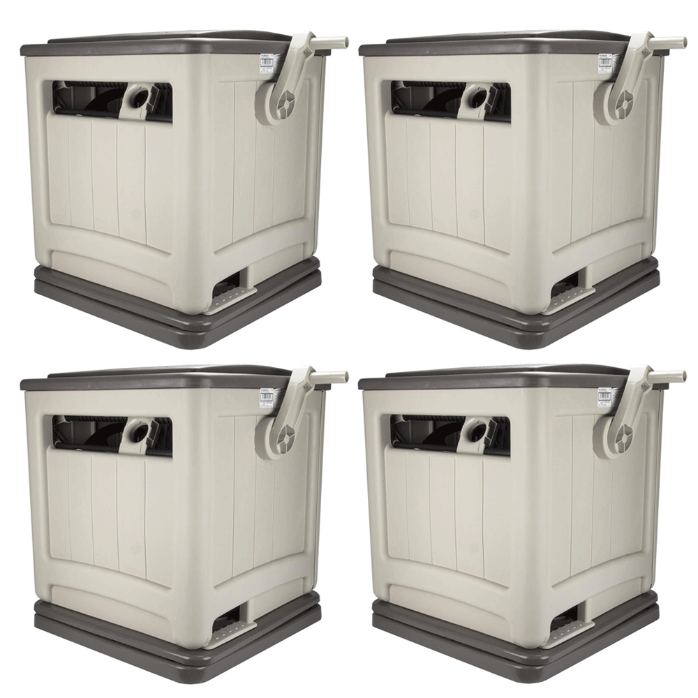Suncast Swivel Hose Reel Storage Hideaway w/Smart Trak Hose Guide & Bin (4 Pack)
