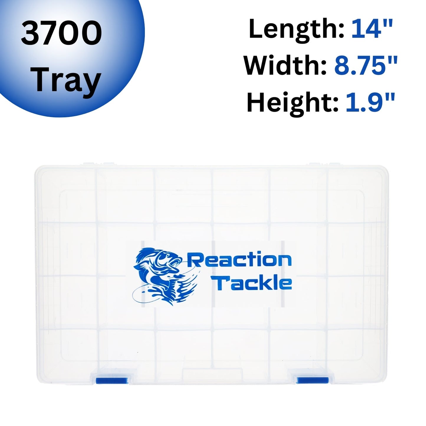 Reaction Tackle Basic Tackle Tray- Affordable, Lightweight Design with 2 Secure Clips