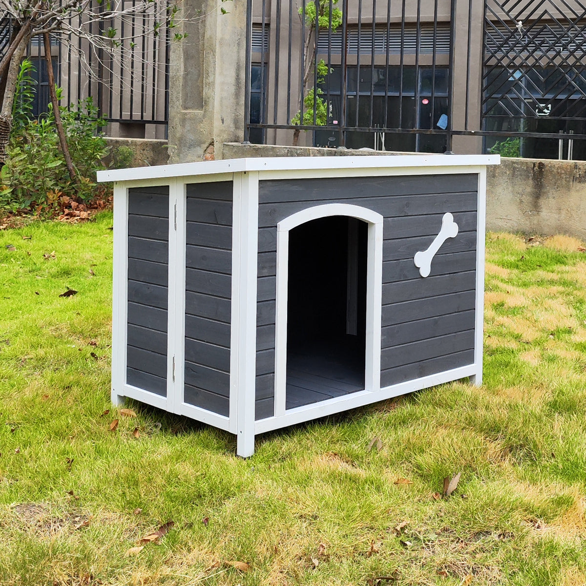 Large Wooden Dog House, Outdoor Waterproof Dog Cage, Windproof and Warm Dog Kennel Easy to Assemble