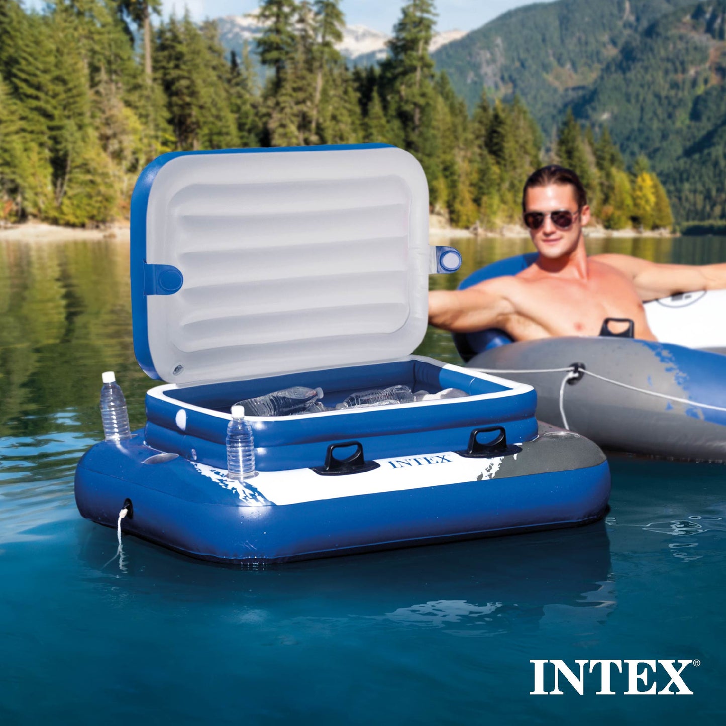 Intex 24 x 12 x 4.3 Foot Ultra XTR Rectangular Pool, 2 Pack of Floats and Cooler