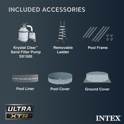 Intex 16ft x 48in Ultra XTR Round Frame Pool, Pump, Cooler, & Floats (2 Pack)
