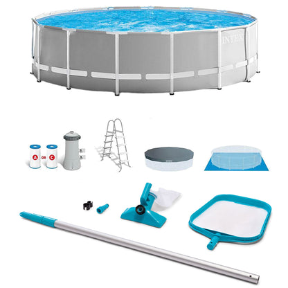 Intex Prism Frame 15'x48" Swimming Pool Set with Ladder, Cover & Maintenance Kit