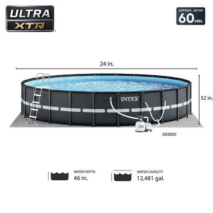 Intex 24' x 52" Ultra XTR Frame Pool, 2 Floating Loungers and Mega Chill Cooler