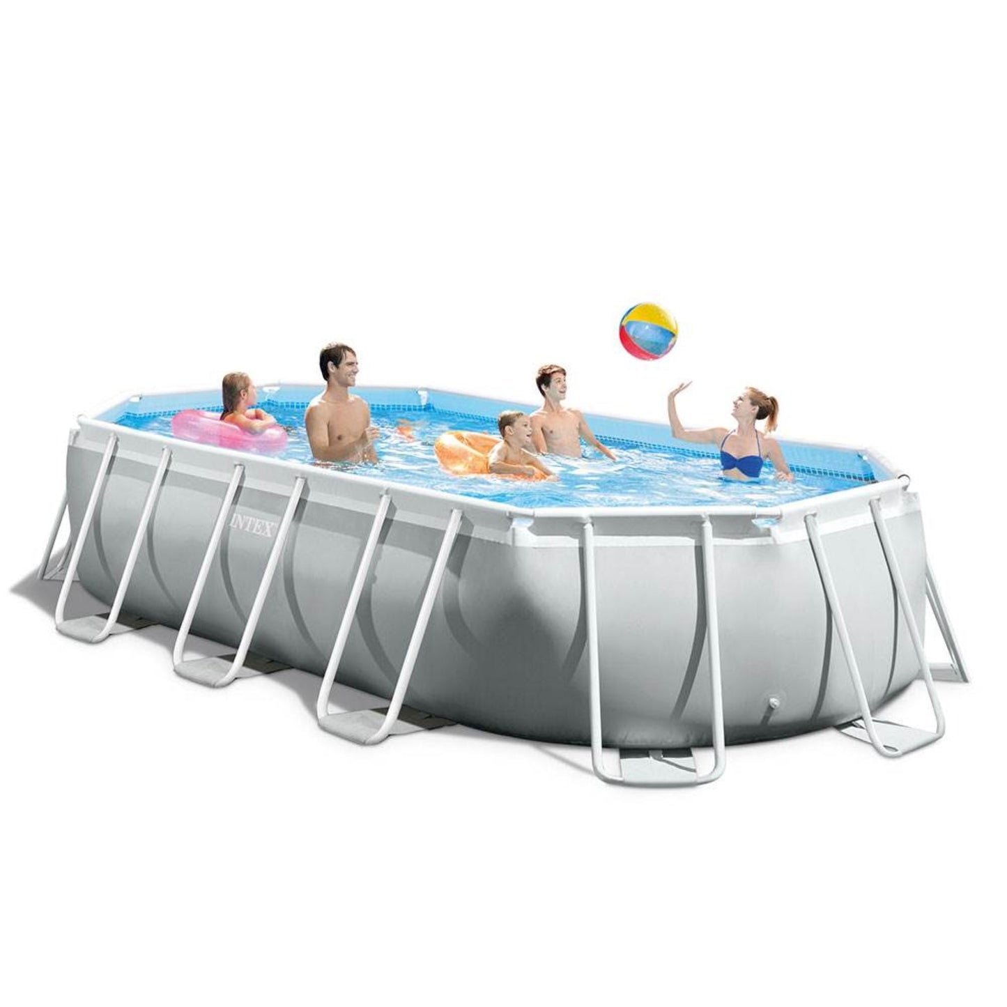 Intex 16.5ft x 9ft x 48in Oval Prism Pool and Cleaning Kit with Skimmer