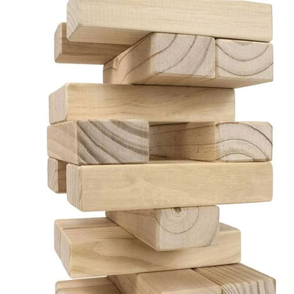 Yard Games Giant Tumbling Timbers 30" Wood Block Stacking Game w/ Case, Natural