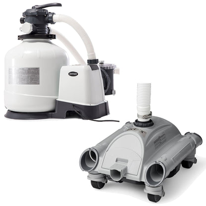 Intex 3000 Sand Filter Pump and Automatic Vacuum Cleaner for Above Ground Pools