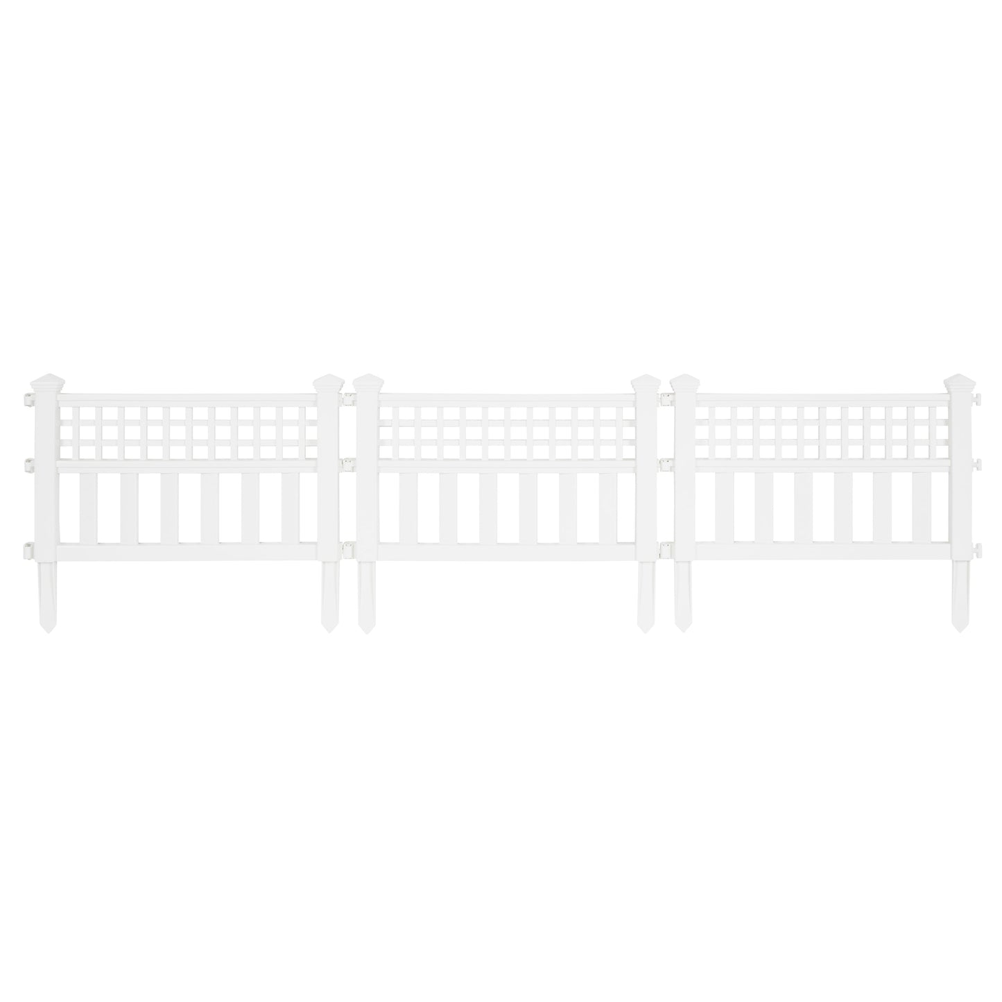 Suncast Grand View 14.5 x 24 Inch Resin Yard Garden Border Fence, White (3 Pack)