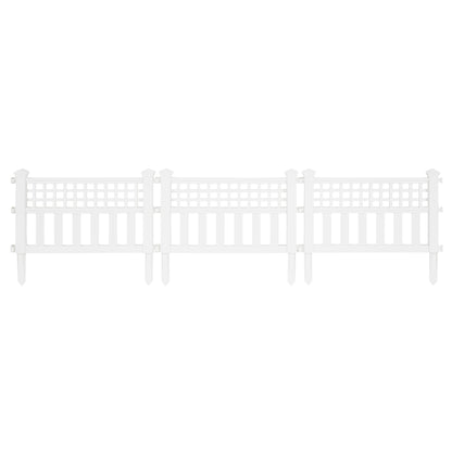Suncast Grand View 14.5 x 24 Inch Resin Yard Garden Border Fence, White (3 Pack)