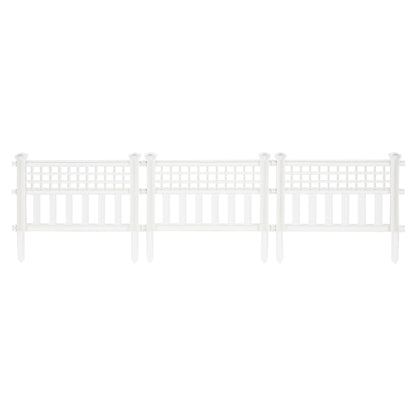 Suncast Grand View 14.5 x 24 Inch Resin Yard Garden Border Fence, White (3 Pack)