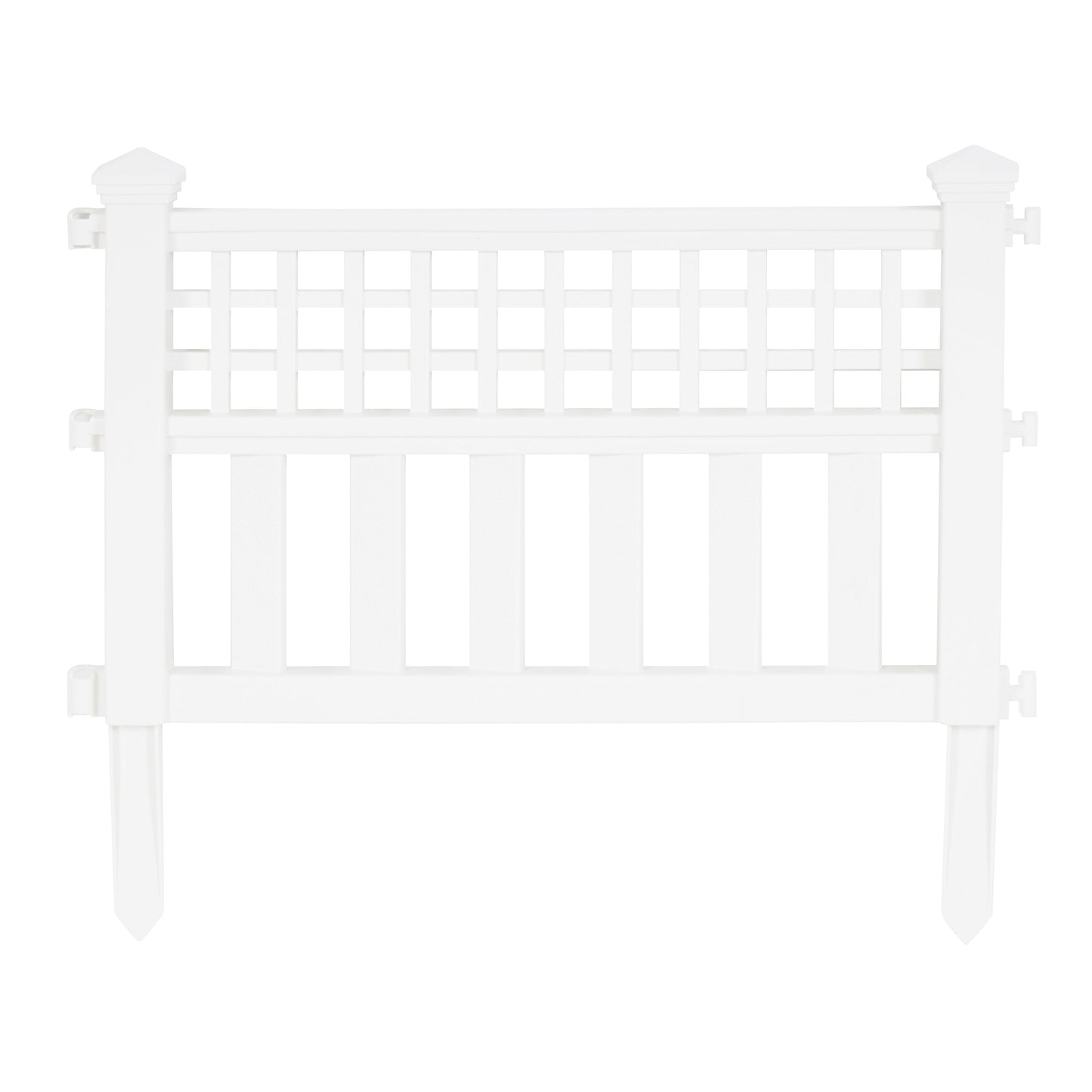 Suncast Grand View 14.5 x 24 Inch Resin Yard Garden Border Fence, White (3 Pack)