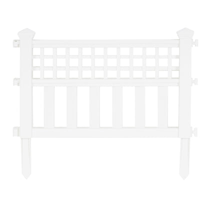 Suncast Grand View 14.5 x 24 Inch Resin Yard Garden Border Fence, White (3 Pack)