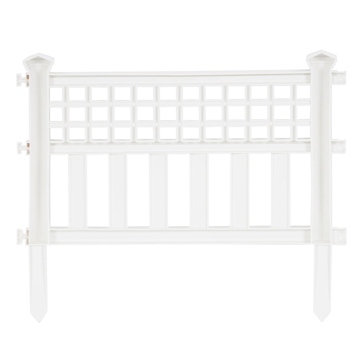 Suncast Grand View 14.5 x 24 Inch Resin Yard Garden Border Fence, White (3 Pack)