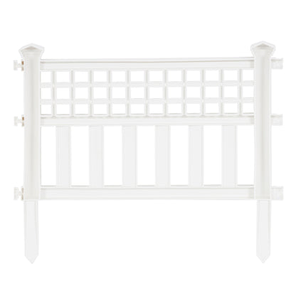 Suncast Grand View 14.5 x 24 Inch Resin Yard Garden Border Fence, White (3 Pack)