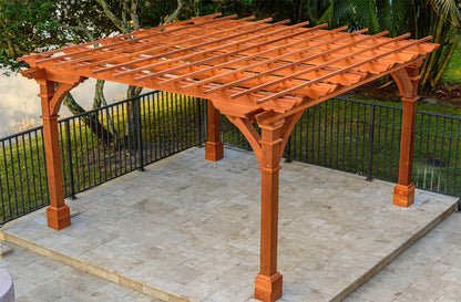 Outdoor Pacific Redwood Double Beam Premium Pergola