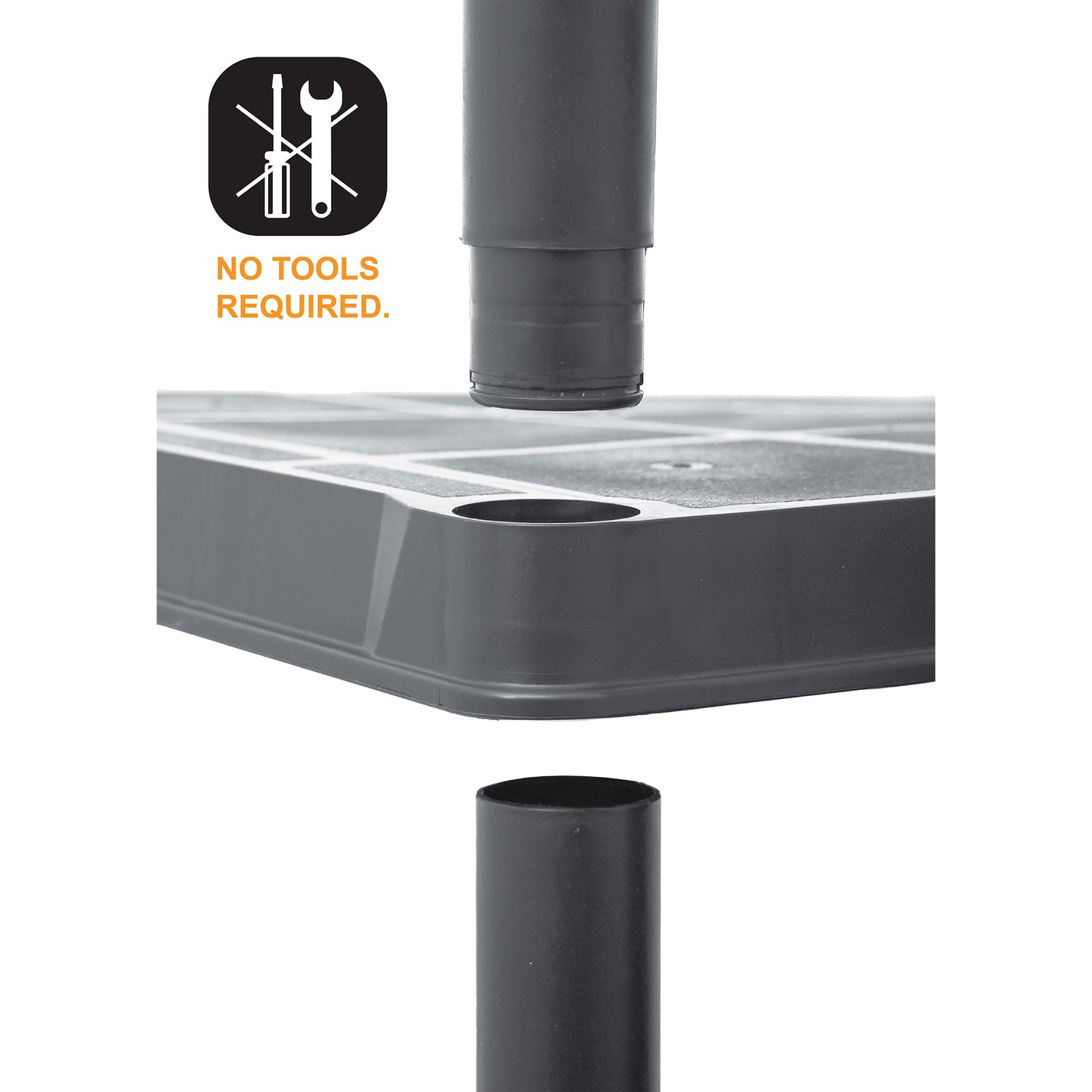 Ram Quality Products Deluxe 5 Tier Plastic Garage Storage Shelf Unit, Black