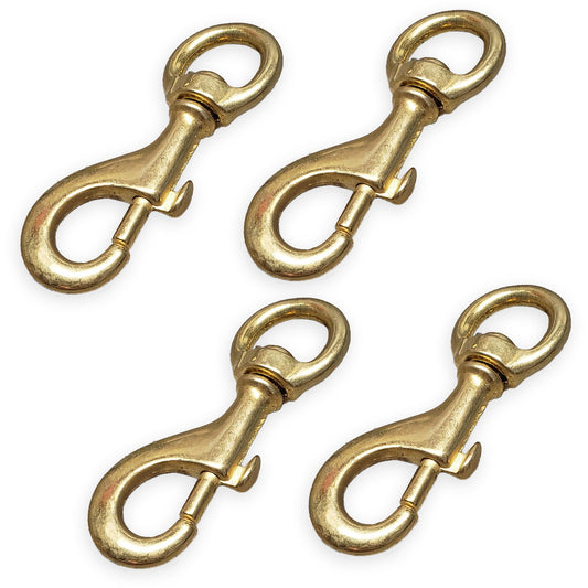 Solid Brass Swivel Snaps - Large Heavy-Duty SIze for Large Pet Leashes, Tie-Outs, Etc.